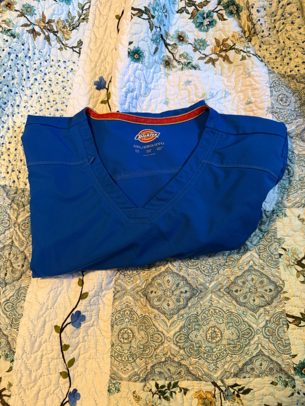 Dickies Bright Blue V-Neck Work Top